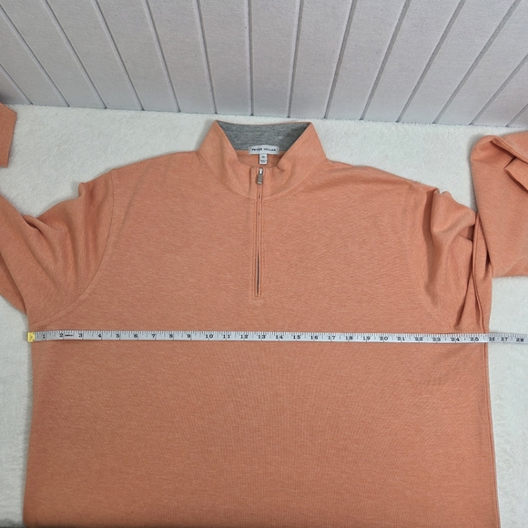 Peter Millar Orange Quarter-Zip Sweatshirt Size XL - Picture 3 of 9